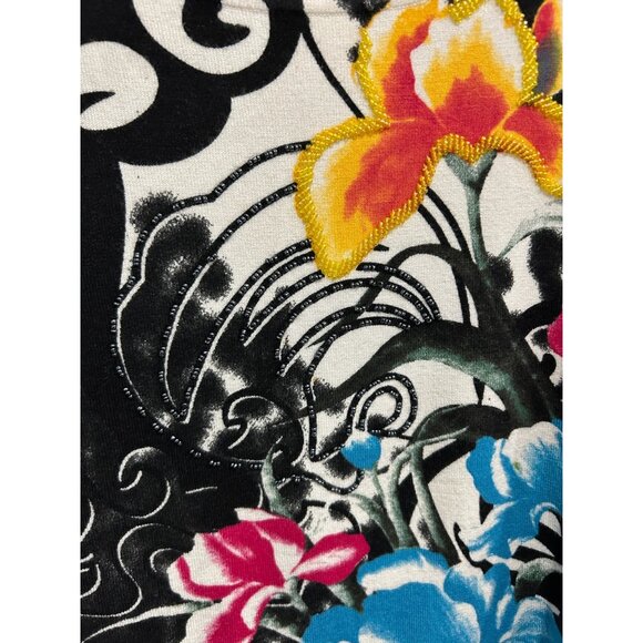 Pierari New York Floral Long Sleeve Top Womens Size L Blend Bold Print - Picture 4 of 10